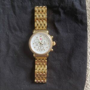 Michele Gold Csx Diamond Bezel Women's Watch
